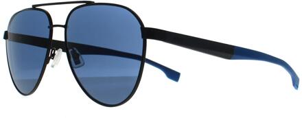 Hugo Boss Aviator Heren Mat Zwart Blauw BOSS 1485/S - One Size