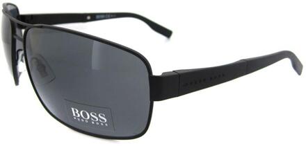 Hugo Boss Baas Zonnebril 0521 003 Ah Mat Zwart Grijs Gepolariseerd