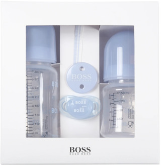 Hugo Boss Babyfles Set met Fopspeen en Clip Hugo Boss , Blue , Unisex - ONE Size