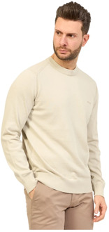 Hugo Boss Beige Sweater met Geborduurd Logo Hugo Boss , Beige , Heren