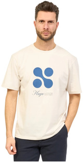 Hugo Boss Beige T-shirts en Polos voor Heren Hugo Boss , Beige , Heren - 2Xl,Xl,M,S