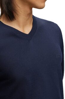 Hugo Boss Black Boss Baram-l V-hals Gebreide Kleding Donkerblauw