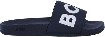 Hugo Boss Black BOSS Black Aryeh_slid_rblg Slipper Donkerblauw Navy - EU 40.5 / UK 7