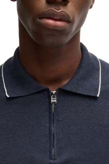 Hugo Boss Black Boss Black H-Jiovanotto Half Zip Polo Shirt Dark Blue Navy