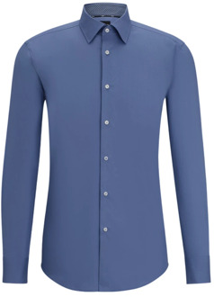 Hugo Boss Blauw Slim Fit Katoenen Overhemd Hugo Boss , Blue , Heren - L,M,S,5Xl