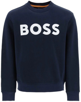 Hugo Boss Blauwe Crew Neck Sweater Soleri 02 Hugo Boss , Blue , Heren - Xl,L,M,S