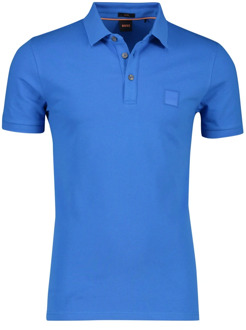Hugo Boss Blauwe Polo Shirt, Slim Fit, Katoenmix Hugo Boss , Blue , Heren - 5XL