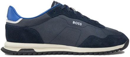 Hugo Boss Blauwe Sneakers Lowp Sdtx Hugo Boss , Multicolor , Heren - 44 Eu,45 Eu,46 Eu,42 EU