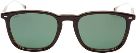 Hugo Boss Bruin Gestreept Montuur Bruine Lens Zonnebril