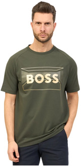 Hugo Boss Casual Groene T-shirt met Logo Hugo Boss , Green , Heren - 2Xl,Xl,L,M