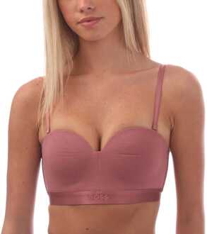 Hugo Boss Dames Hugo Boss Branded Band Push-Up BH in Stoffig Roze