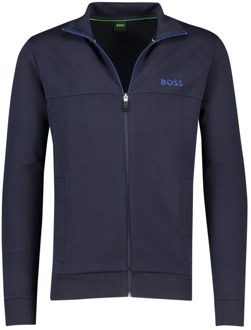 Hugo Boss Donkerblauwe Groene Vest met Rits Hugo Boss , Blue , Heren - 6Xl,5Xl