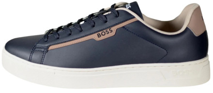 Hugo Boss Donkerblauwe Rhys Tenn Sneakers Hugo Boss , Blue , Heren - 40 Eu,41 Eu,44 Eu,45 Eu,43 Eu,42 EU