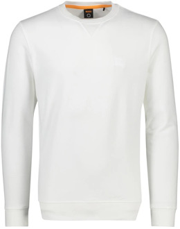Hugo Boss Effene Witte Ronde Hals Sweater Hugo Boss , White , Heren - 3XL