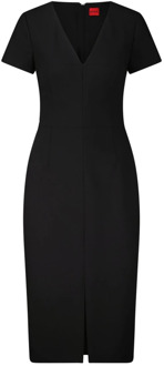 Hugo Boss Elegant V-Neck Sheath Dress Hugo Boss , Black , Dames - L,M,S,Xs