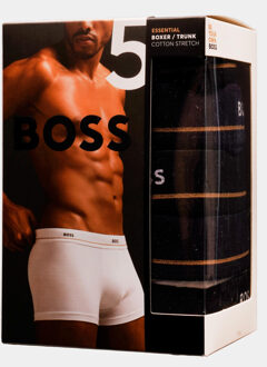 Hugo Boss Essential Trunk Boxershorts Heren (5-pack) zwart - navy - blauw - wit - L