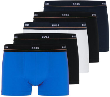 Hugo Boss Essential Trunk Boxershorts Heren (5-pack) zwart - navy - blauw - wit - XL