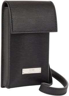 Hugo Boss GalleryEen Italiaans lederen nekbuidel (Zwart) - One Size