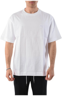Hugo Boss Geborduurd Logo Oversized Katoenen T-shirt Hugo Boss , White , Heren - 2Xl,L,S