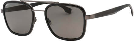 Hugo Boss grijze gepolariseerde lens donkere ruthenium grijze zonnebril Zilver - One Size