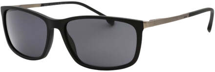 Hugo Boss grijze lens matzwarte zonnebril - One Size