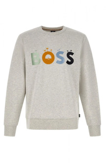 Hugo Boss Grijze Logo Sweatshirt Hugo Boss , Gray , Heren - Xl,L,M,S