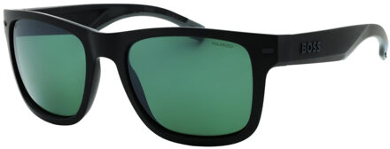 Hugo Boss groene gepolariseerde HC OL-lens matzwarte zonnebril - One Size