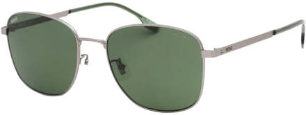 Hugo Boss groene gepolariseerde lens matte ruthenium zonnebril Zilver