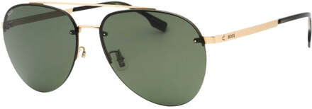 Hugo Boss groene len mat gouden zonnebril - One Size