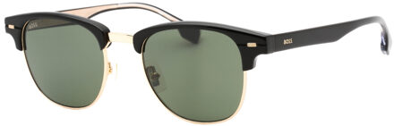 Hugo Boss groene lens zwarte detail gouden zonnebril - One Size