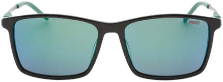 Hugo Boss Groene Zonnebril met Meerdere Lagen en Groen Montuur - maat