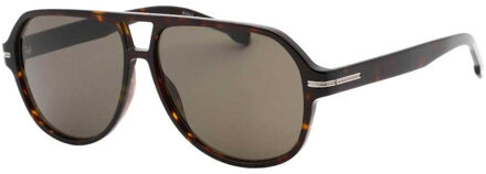 Hugo Boss Havana zonnebril heren (Bruin/Grijs) - maat