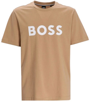 Hugo Boss Heren Beige T-shirt Hugo Boss Tiburt Model 50495742 260 Hugo Boss , Beige , Heren - Xl,M,S