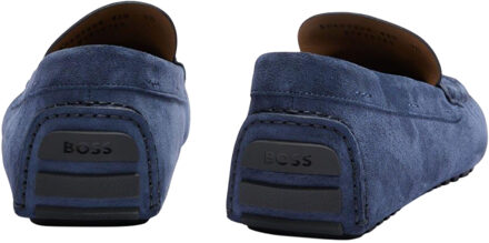 Hugo Boss Heren Driver Leren Mocassins (Blauw) - EU 39/ UK 6