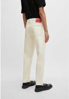 Hugo Boss Heren Hugo Boss Hugo 634 Tapered-Fit Jeans in Naturel - maat