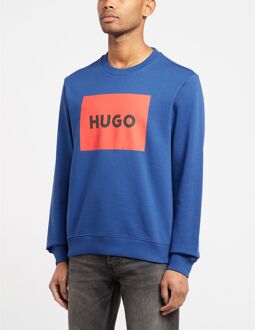 Hugo Boss Heren Hugo Boss Katoenen Trui Met Logo in Blauw - maat