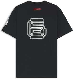 Hugo Boss Heren Hugo x Racing Bulls Isack T-shirt in Zwart - maat M