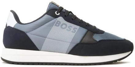 Hugo Boss Heren Sneakers met Merkdetails Hugo Boss , Blue , Heren - 42 EU