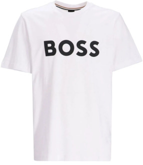 Hugo Boss Heren Wit T-shirt Hugo Boss Tiburt Model 50495742 Hugo Boss , White , Heren - 2Xl,L,M,S