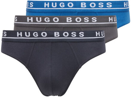 Hugo Boss Herenslips cotton stretch 3-Pack blauw-grijs