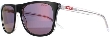 Hugo Boss Hugo van Hugo Boss Rectangle Mannen Zwart Crystal Red Mirror HG 1194/S