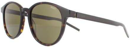 Hugo Boss Hugo van Hugo Boss Round Mens Havana groene zonnebril Bruin
