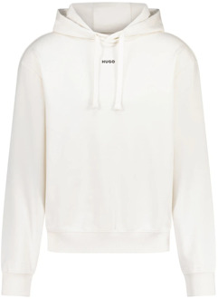 Hugo Boss Katoenen hoodie met contrasterend logo Hugo Boss , Beige , Heren - 2Xl,L,S