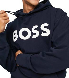 Hugo Boss Katoenen Hoodie Trui Hugo Boss , Blue , Heren - Xl,M,S