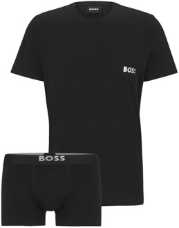 Hugo Boss Katoenen Intieme Set met T-Shirt en Boxer Hugo Boss , Black , Heren - 2Xl,Xl,L,M