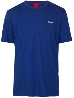 Hugo Boss Katoenen T-shirt Klassiek Model Hugo Boss , Blue , Heren - M,S