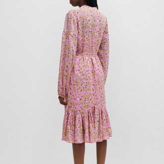 Hugo Boss Kawarda-1 Bloemenprint Jurk in Multi kleur voor dames Veelkleurig