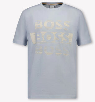 Hugo Boss Kinder jongens t-shirt in Lichtblauw - 110