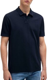 Hugo Boss Korte Mouw Donkerblauwe Poloshirt Hugo Boss , Blue , Heren - 2Xl,Xl,M