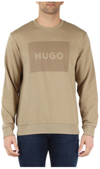 Hugo Boss Logo Sweatshirt met Ribdetails Hugo Boss , Beige , Heren - L